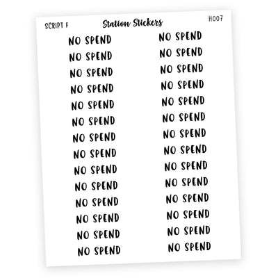 HEADER • NO SPEND - Station Stickers