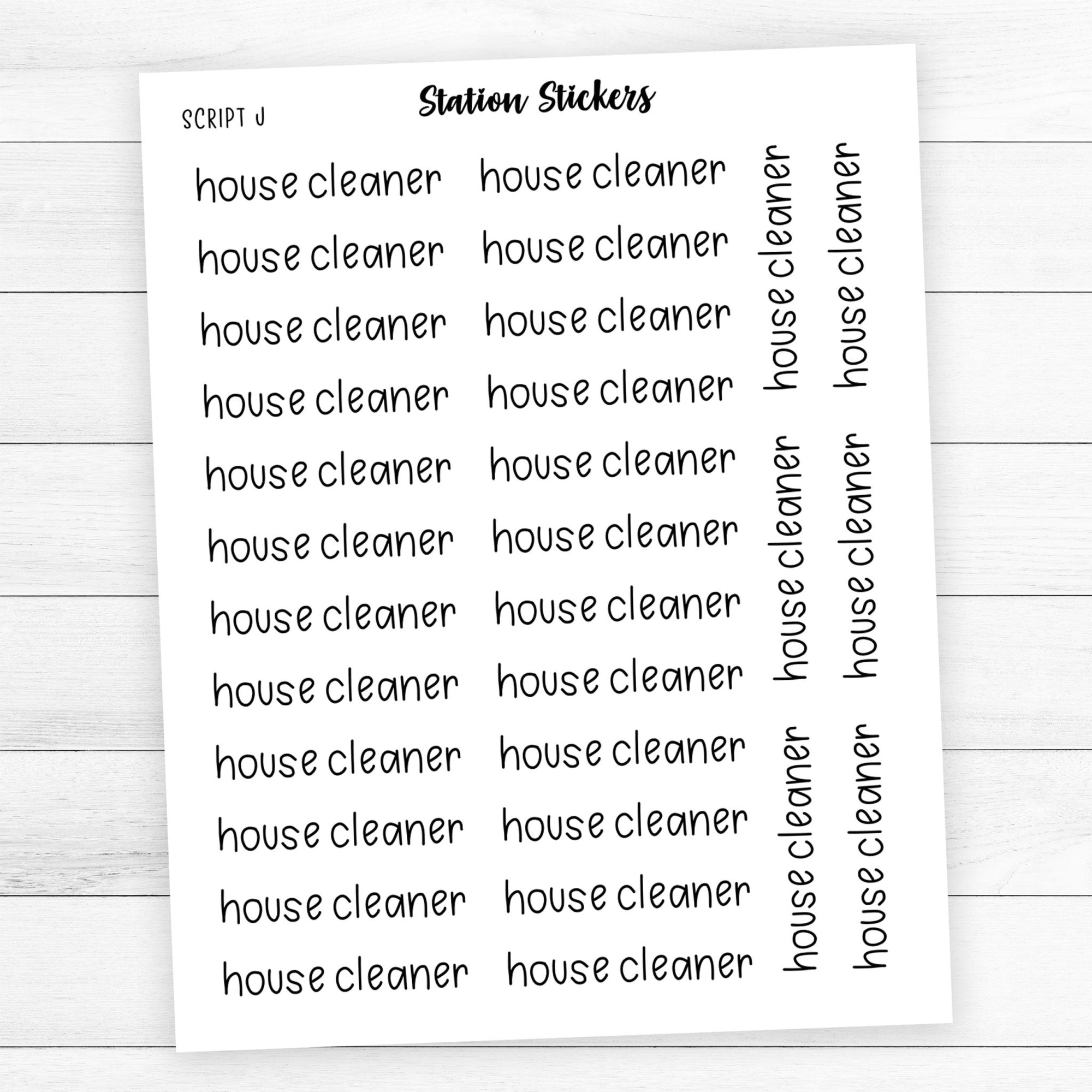 House Cleaner Script Stickers