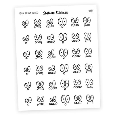 ICONS • SCARY FACES - Station Stickers