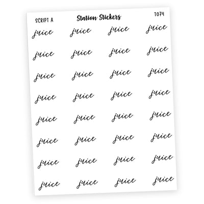 Juice • Script Stickers - Station Stickers