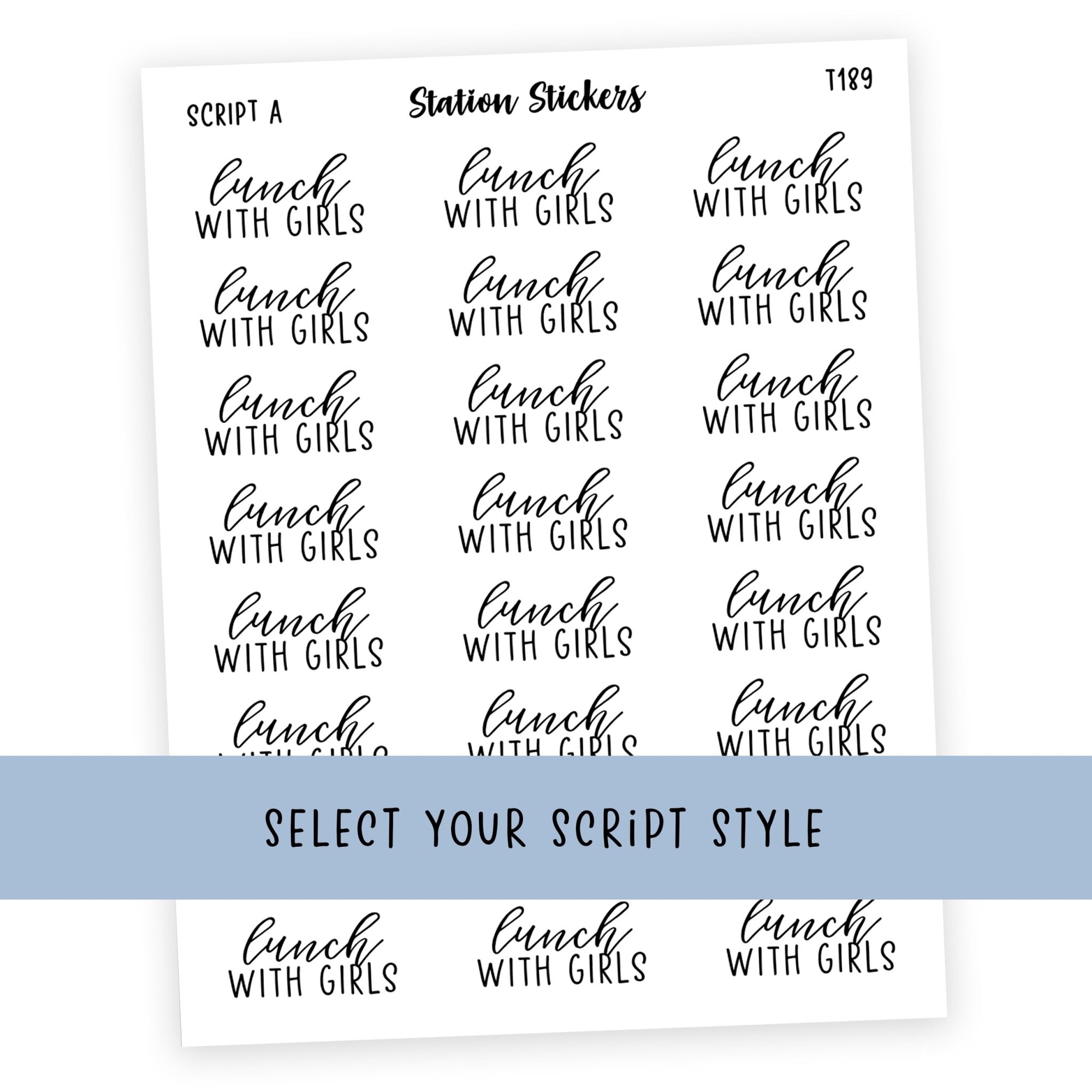 LUNCH WITH THE GIRLS • Script Stickers