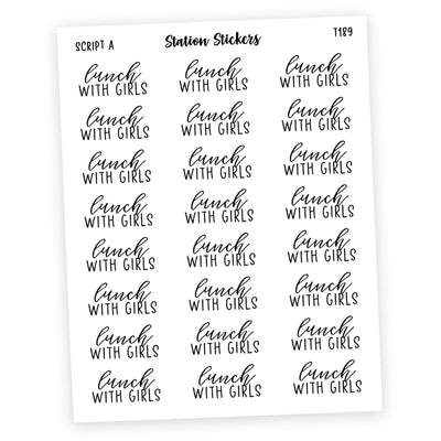 LUNCH WITH THE GIRLS • Script Stickers