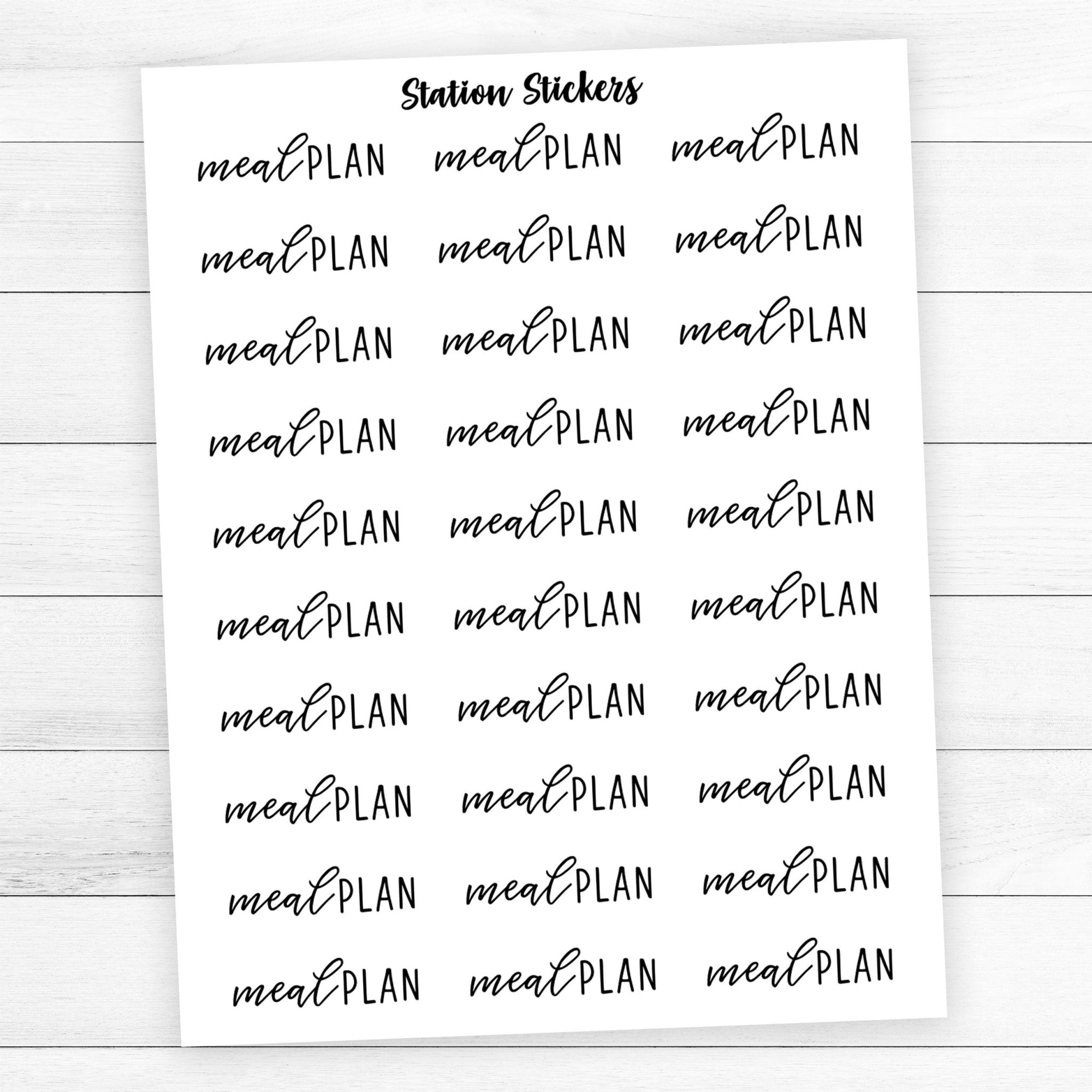 meal PLAN Script Stickers - Station Stickers