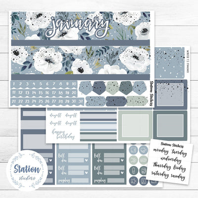 MONTHLY EC 7X9 DAILY DUO • WINTER - Station Stickers