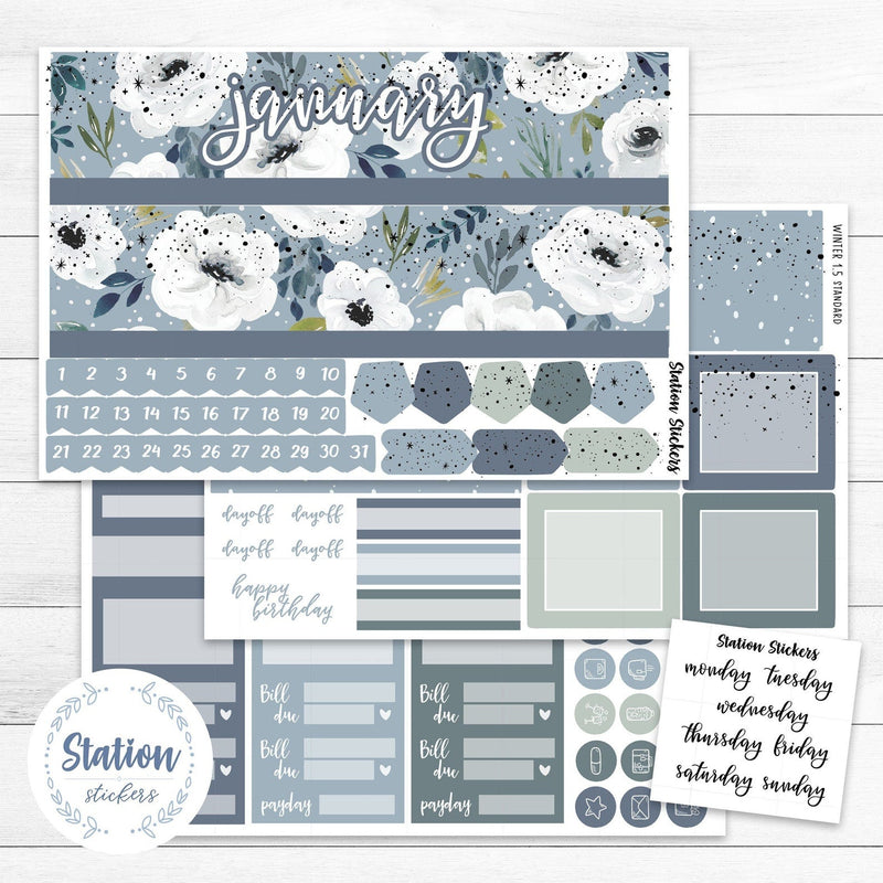 MONTHLY EC 7X9 DAILY DUO • WINTER - Station Stickers