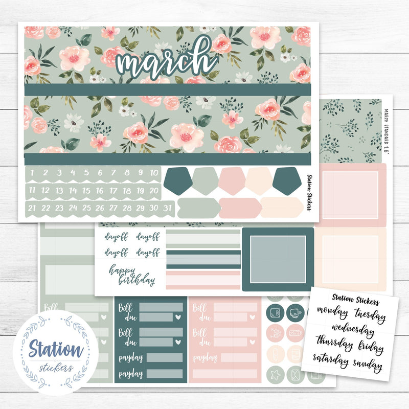 MONTHLY STANDARD 1.5" • MARCH - Station Stickers