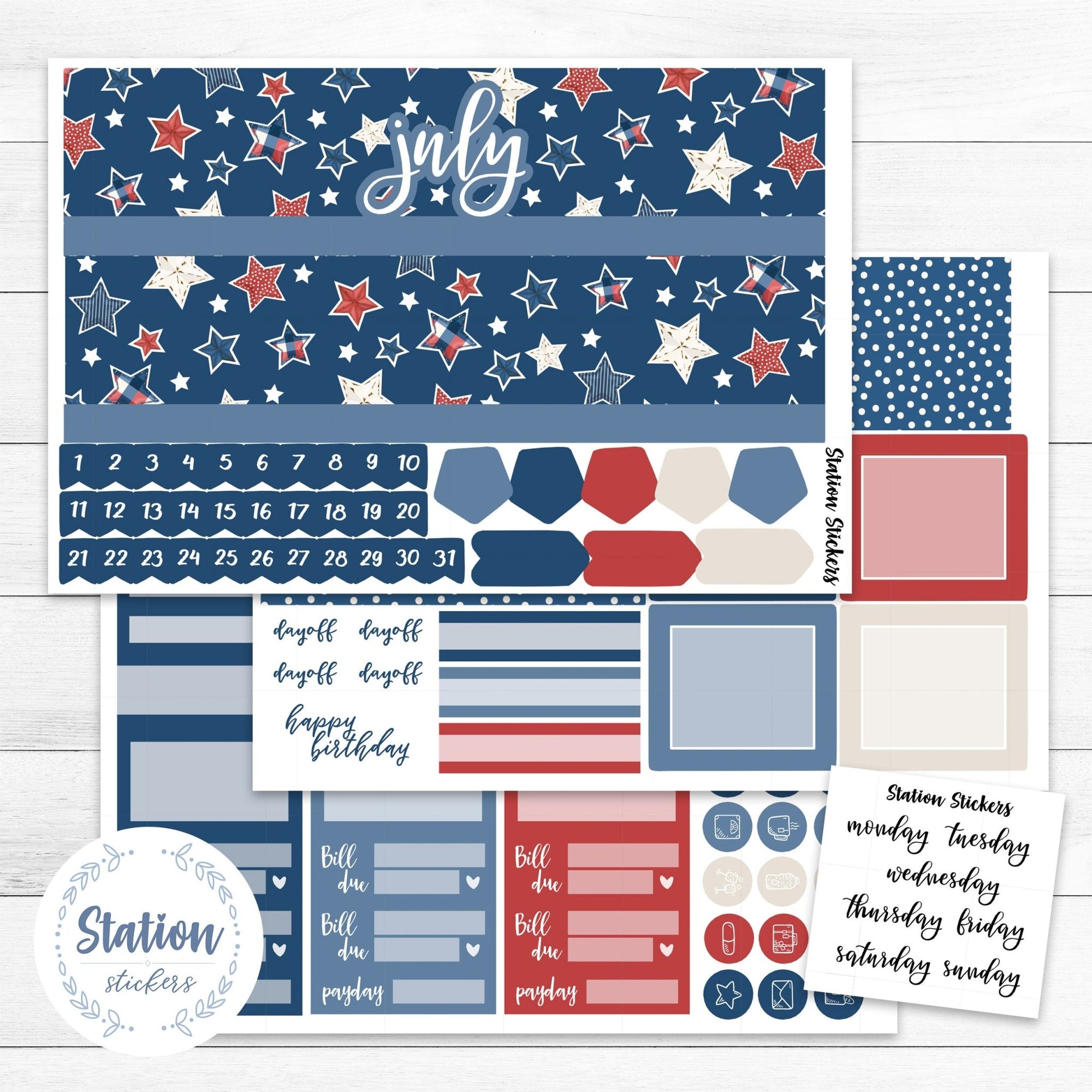 MONTHLY STANDARD 1.6" • STARS - Station Stickers