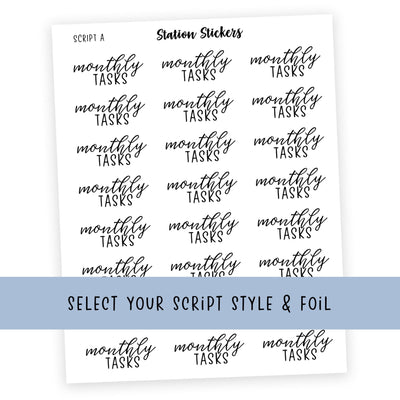 Monthly Tasks • Script Stickers
