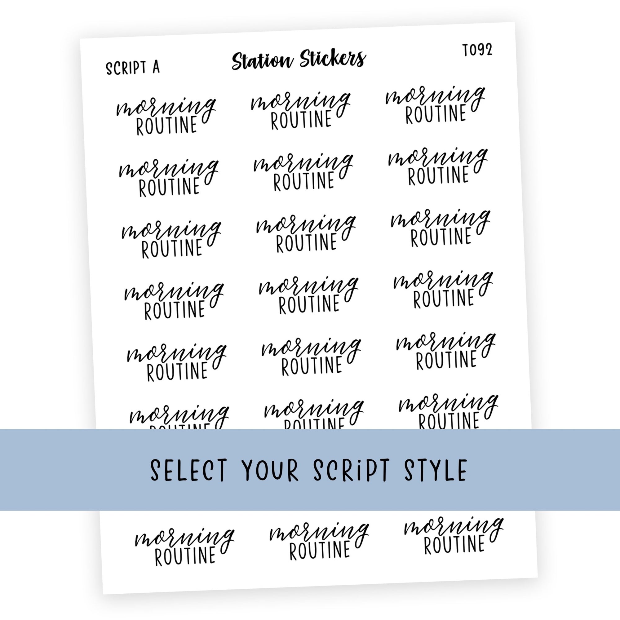 MORNING ROUTINE • Script Stickers