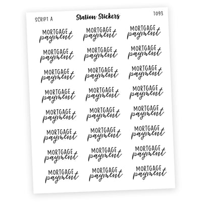 Mortgage Payment • Script Stickers