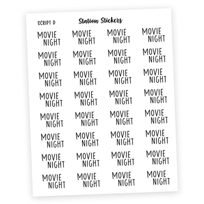 Movie Night Script Stickers