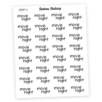 Movie Night Script Stickers