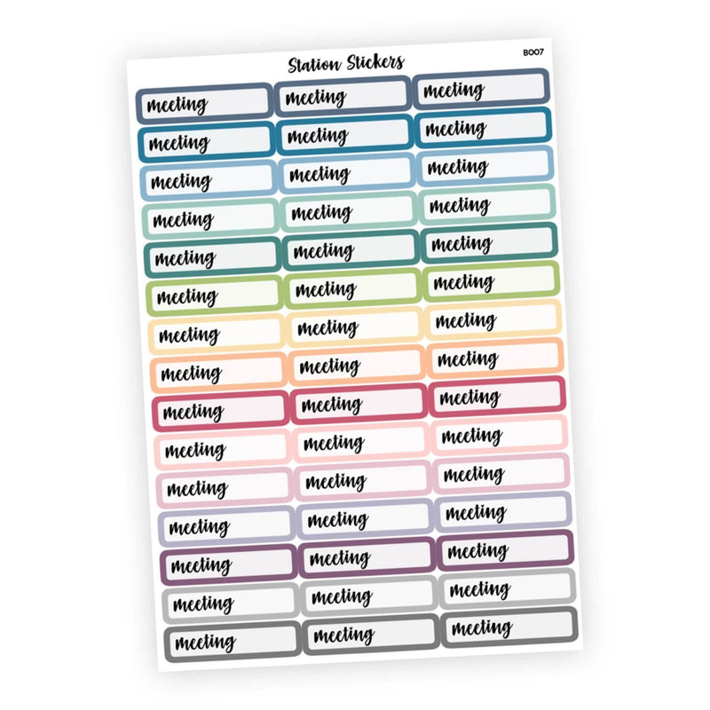 Multicolor • Meeting - Station Stickers