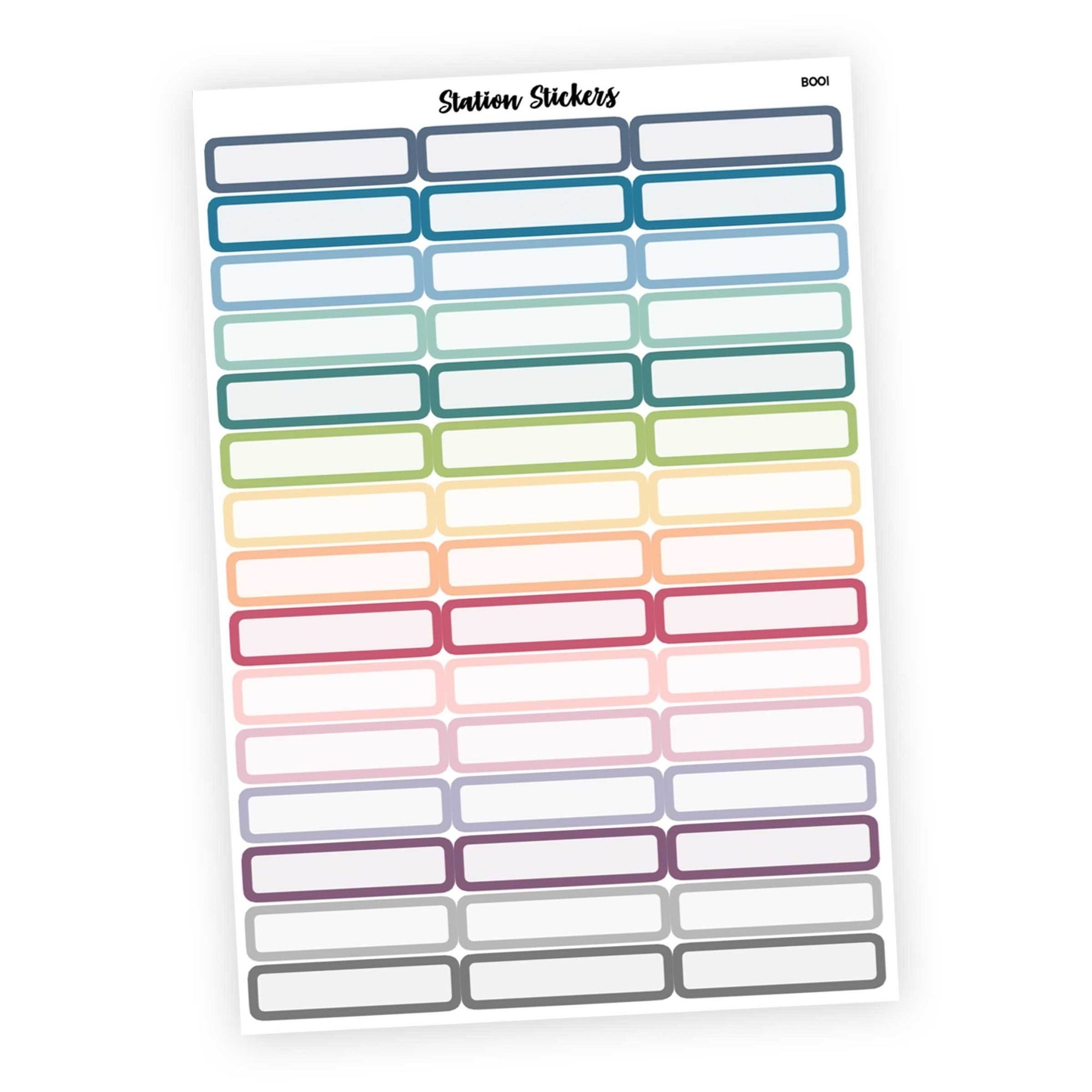 Multicolor • Skinny Label Stickers - Station Stickers