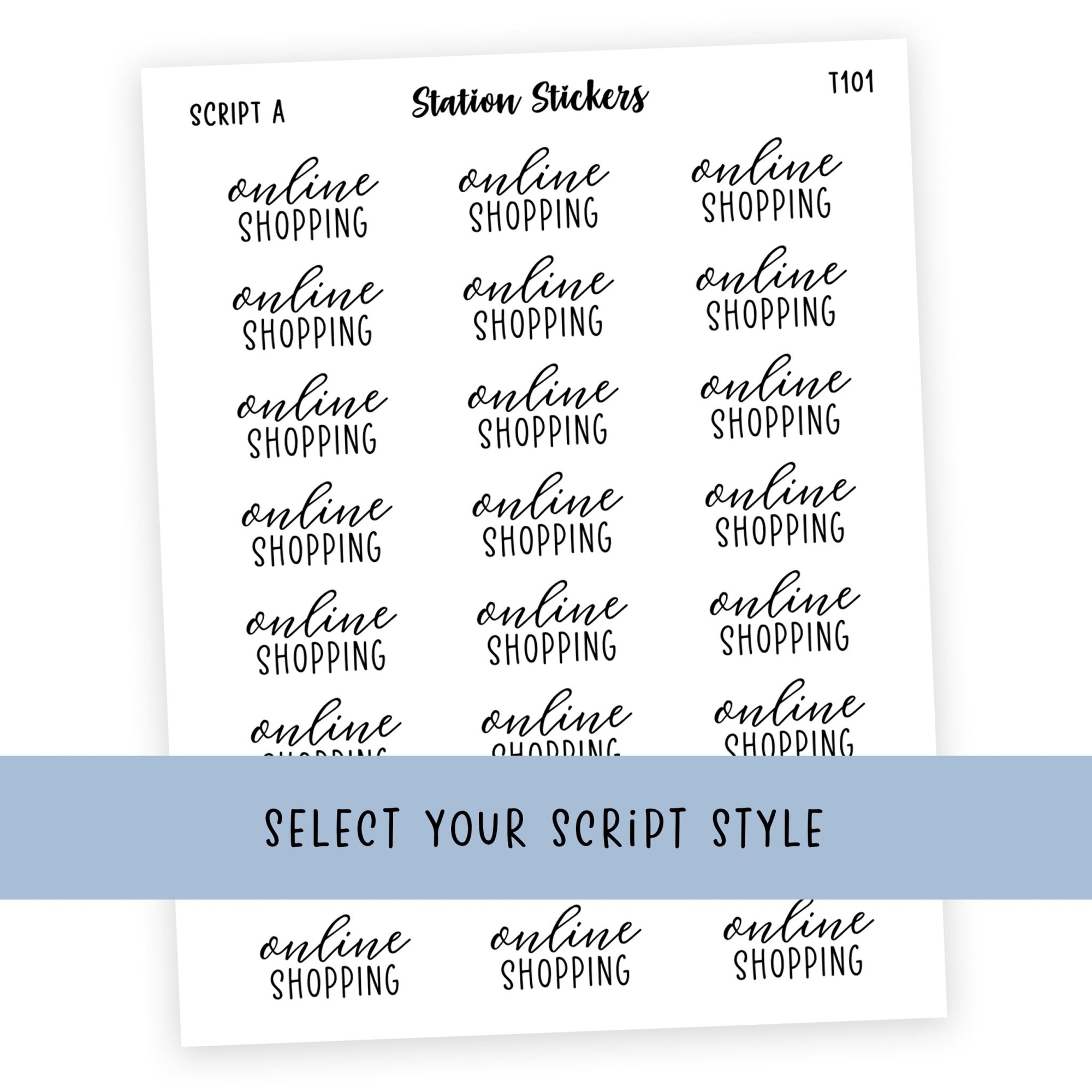 ONLINE SHOPPING • Script Stickers