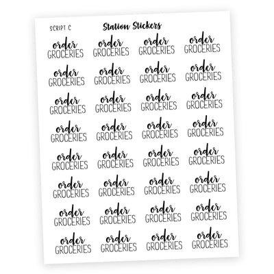 Order Groceries Script Stickers - Station Stickers