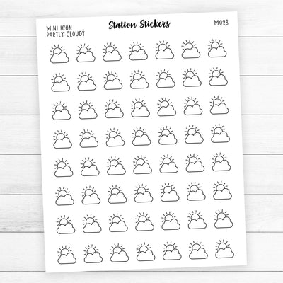 Partly Cloudy Mini Icon Stickers - Station Stickers