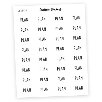 Plan • Script Stickers - Station Stickers