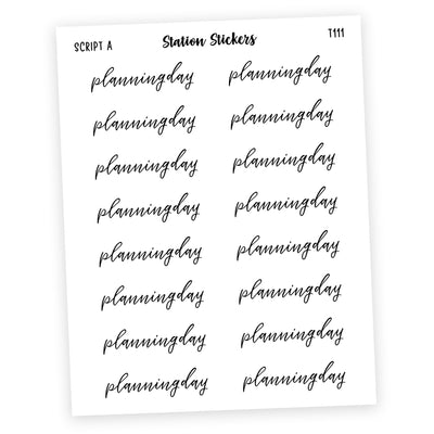 Planning Day • Script Stickers - Station Stickers