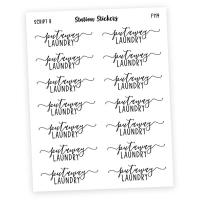 Put Away Laundry • Script Stickers - Station Stickers