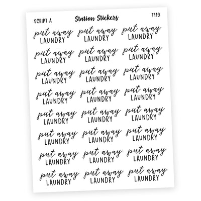 Put Away Laundry • Script Stickers - Station Stickers