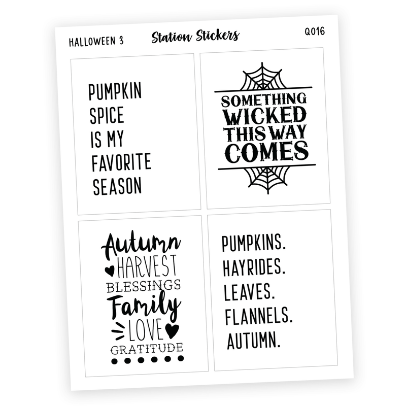 QUOTES • HALLOWEEN 3 [COMING 8/7] - Station Stickers
