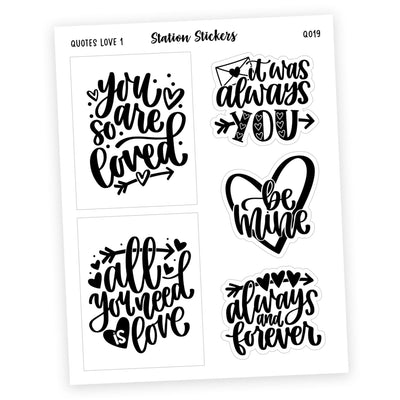 QUOTES • LOVE 1 - Station Stickers