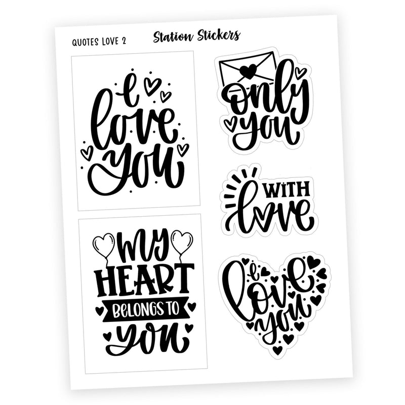 QUOTES • LOVE 2 - Station Stickers