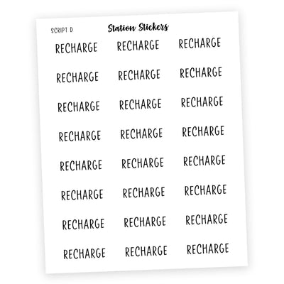 RECHARGE • Script Stickers - Station Stickers