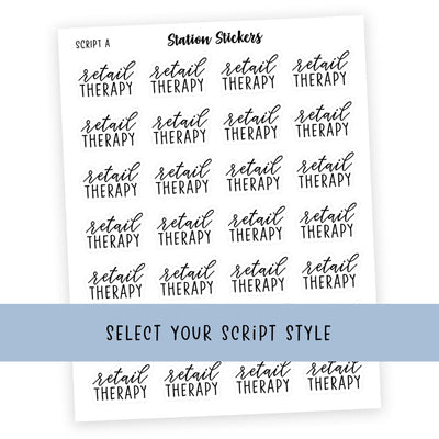 RETAIL THERAPY • Script Stickers - Station Stickers