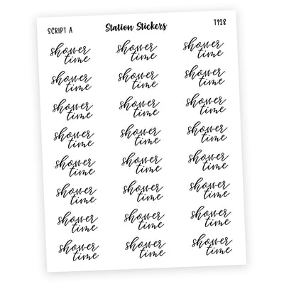 Shower Time • Script Stickers - Station Stickers