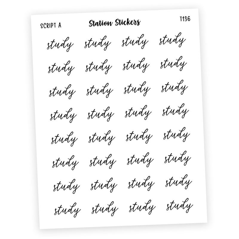 Study Script Stickers