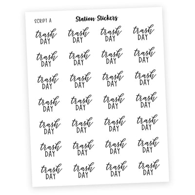 TRASH DAY • SCRIPTS - Station Stickers