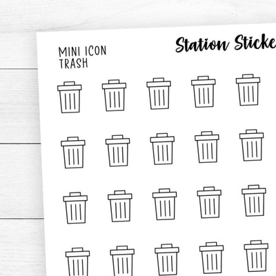 Trash Icon Stickers - Station Stickers