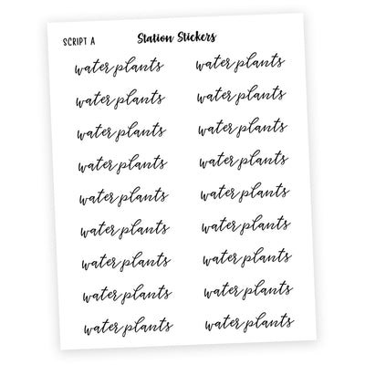 Water plants Script Stickers - Station Stickers
