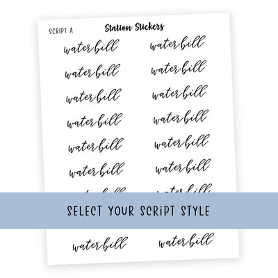 Waterbill Script Stickers