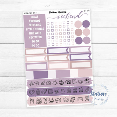 WEEKLY FOILED STICKER KIT 208 - Station Stickers