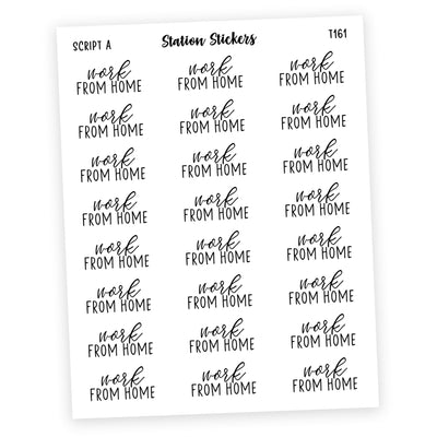 WORK FROM HOME • Script Stickers