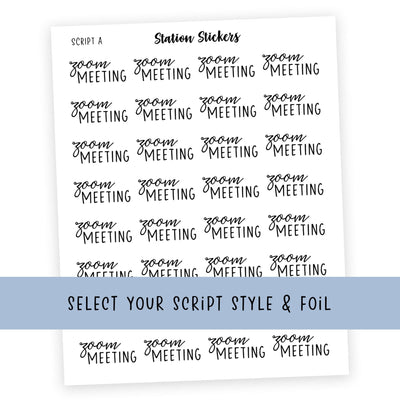 Zoom Meeting Script Stickers - Station Stickers